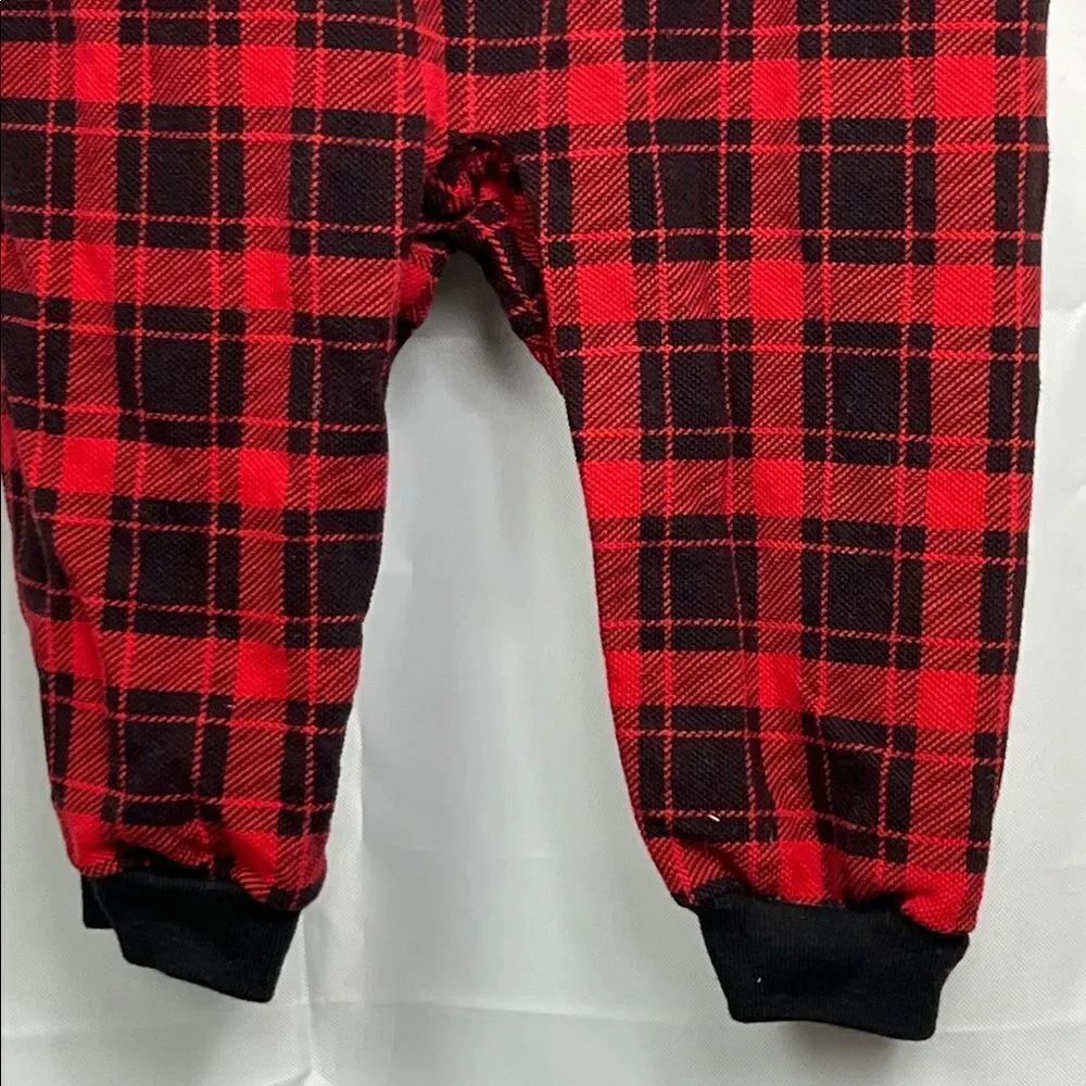 Ralph Lauren red and black plaid long sleeve knit jumpsuit size 12 months - Picture 5 of 11
